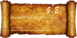 Gyimóti Erik névjegykártya